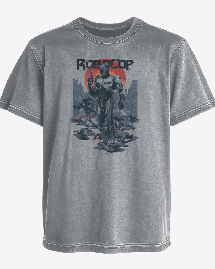 Polera desgastada Gris Melange de ROBOCOP