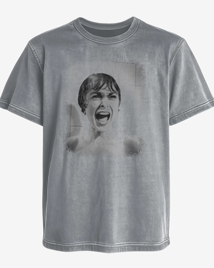 Polera desgastada Gris Melange de Psicosis 