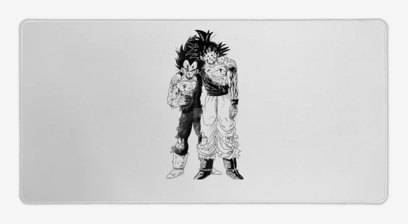 Mouse pad Gamer Blanco de Goku y Vegeta