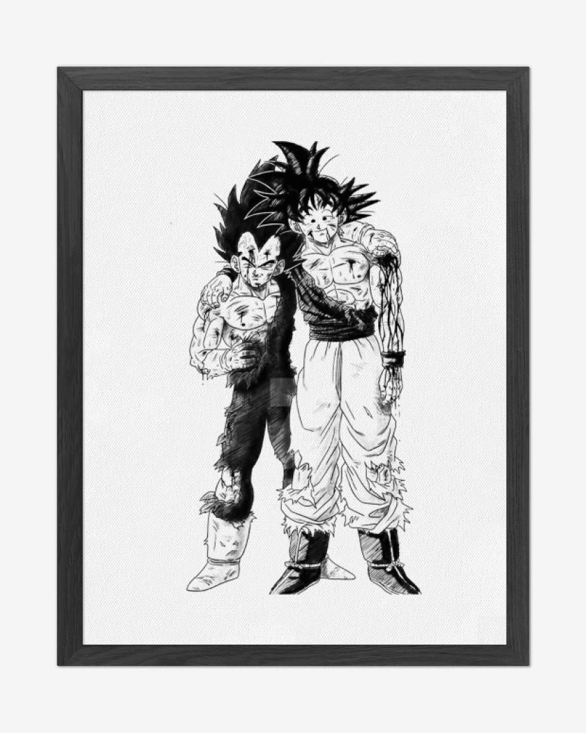 Cuadro decorativo Blanco de Goku y Vegeta