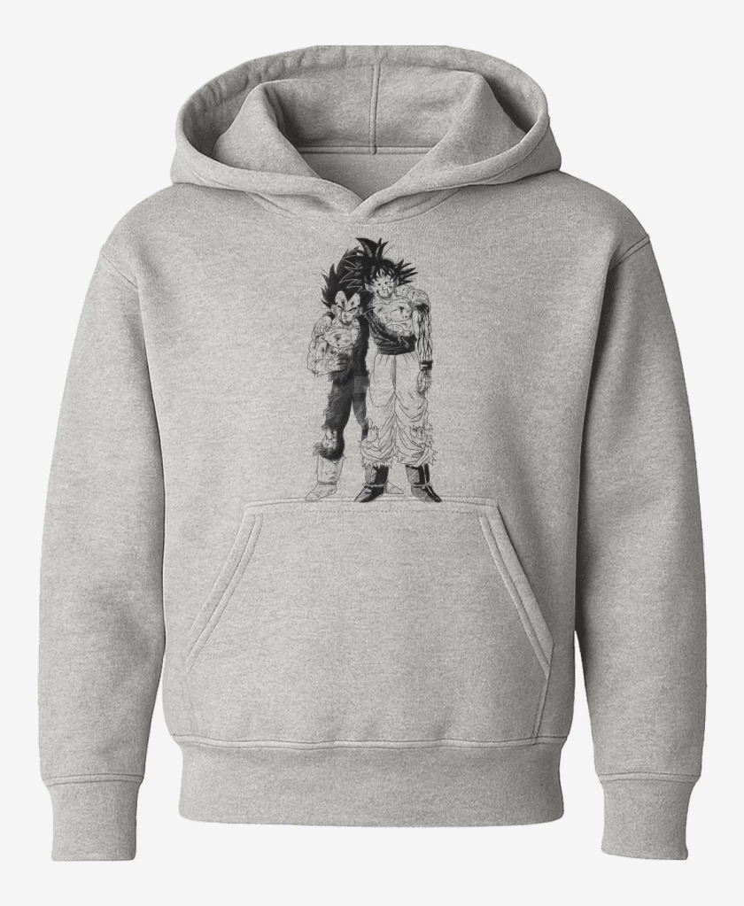 Poleron de niño Gris Melange de Goku y Vegeta