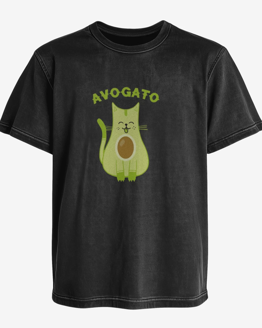 Polera desgastada Negro de Avogato