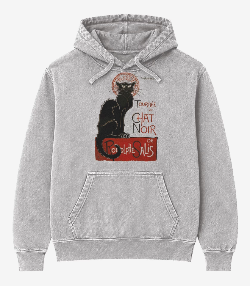 Poleron Canguro Acid Wash Gris Melange de Le chat noir