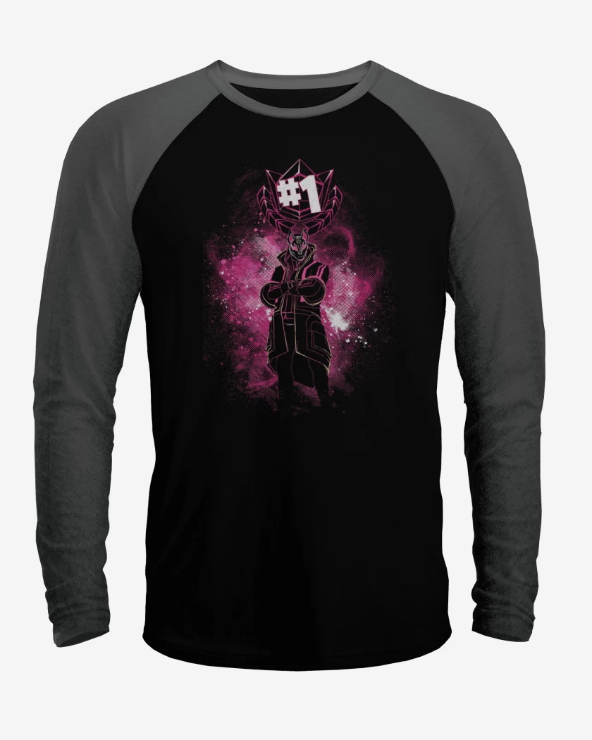 Polera Raglan Negro / Negro Heather de Fornite 2
