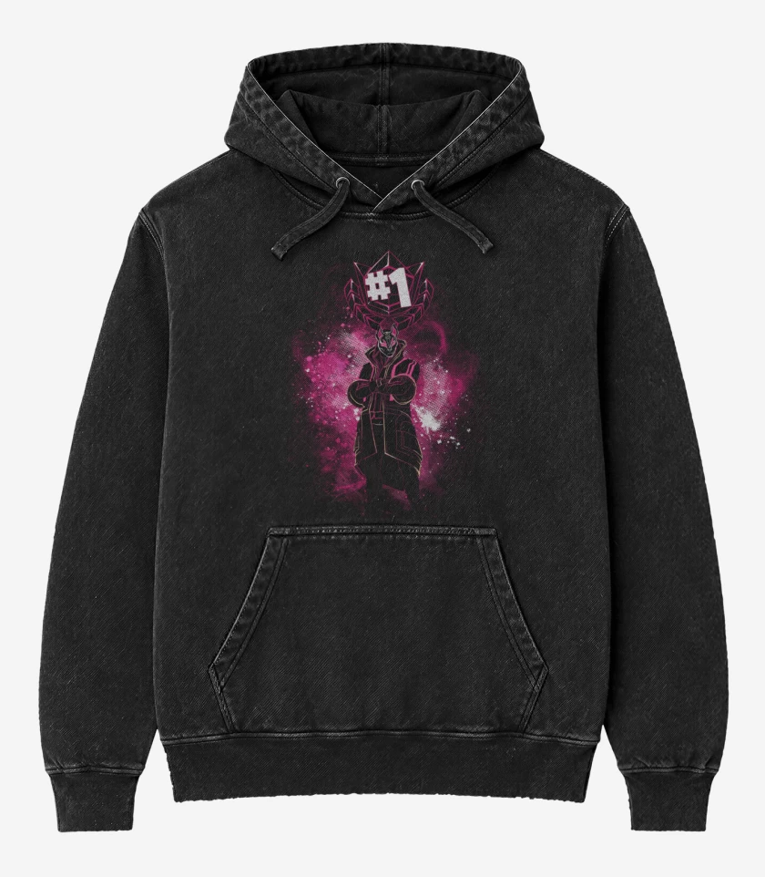Poleron Canguro Acid Wash Negro de Fornite 2