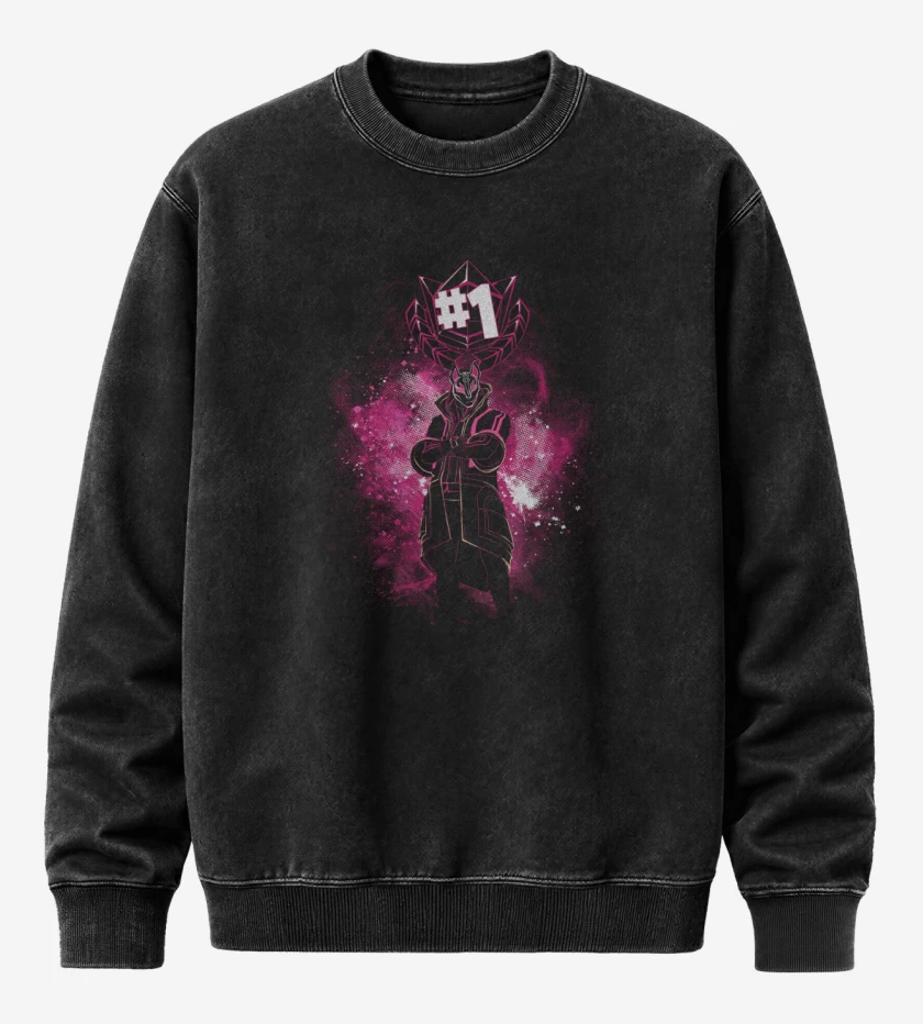 Poleron Polo Acid Wash Negro de Fornite 2