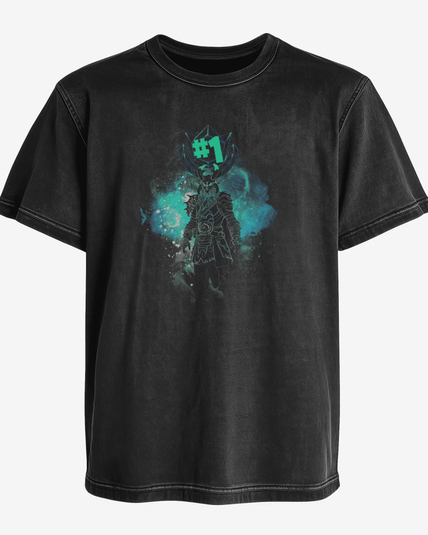 Polera desgastada Negro de Fornite 3