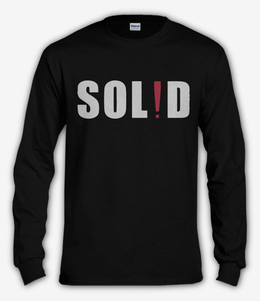 Polera manga larga Negro de Sol!d