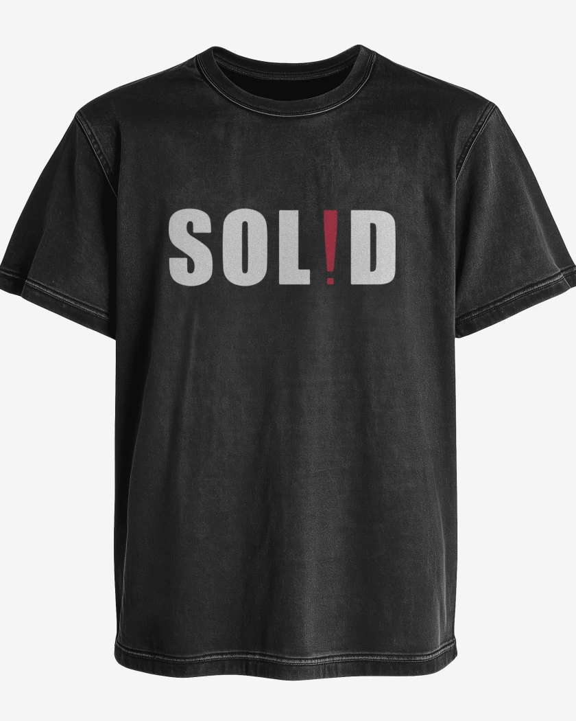 Polera desgastada Negro de Sol!d