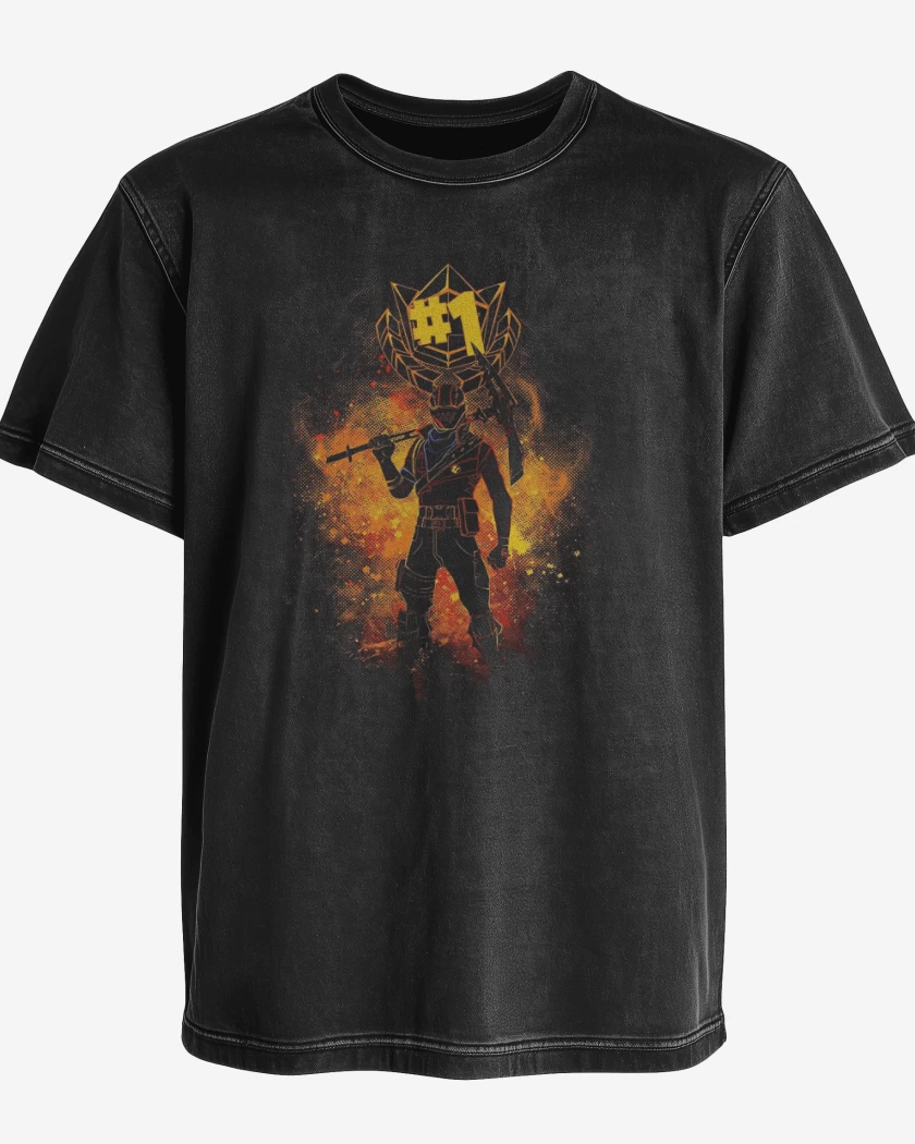 Polera desgastada Negro de Fornite 4