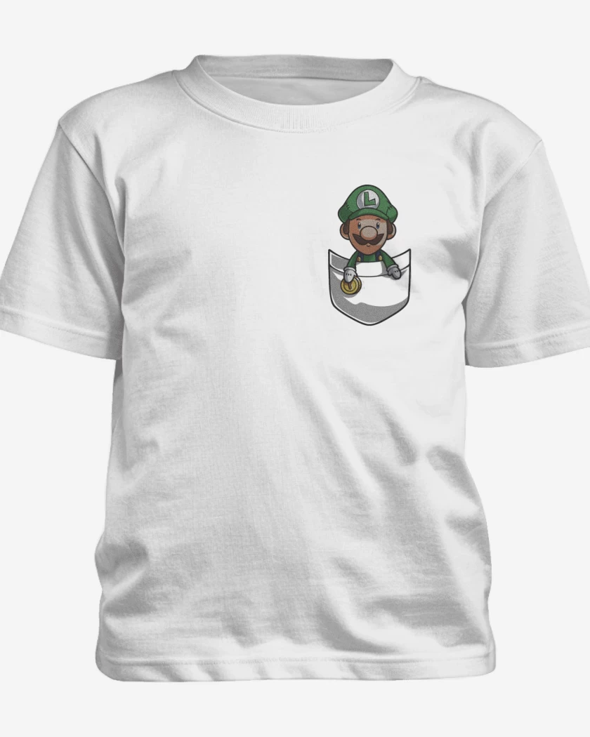Polera de niño Blanco de Luigi de bolsillo