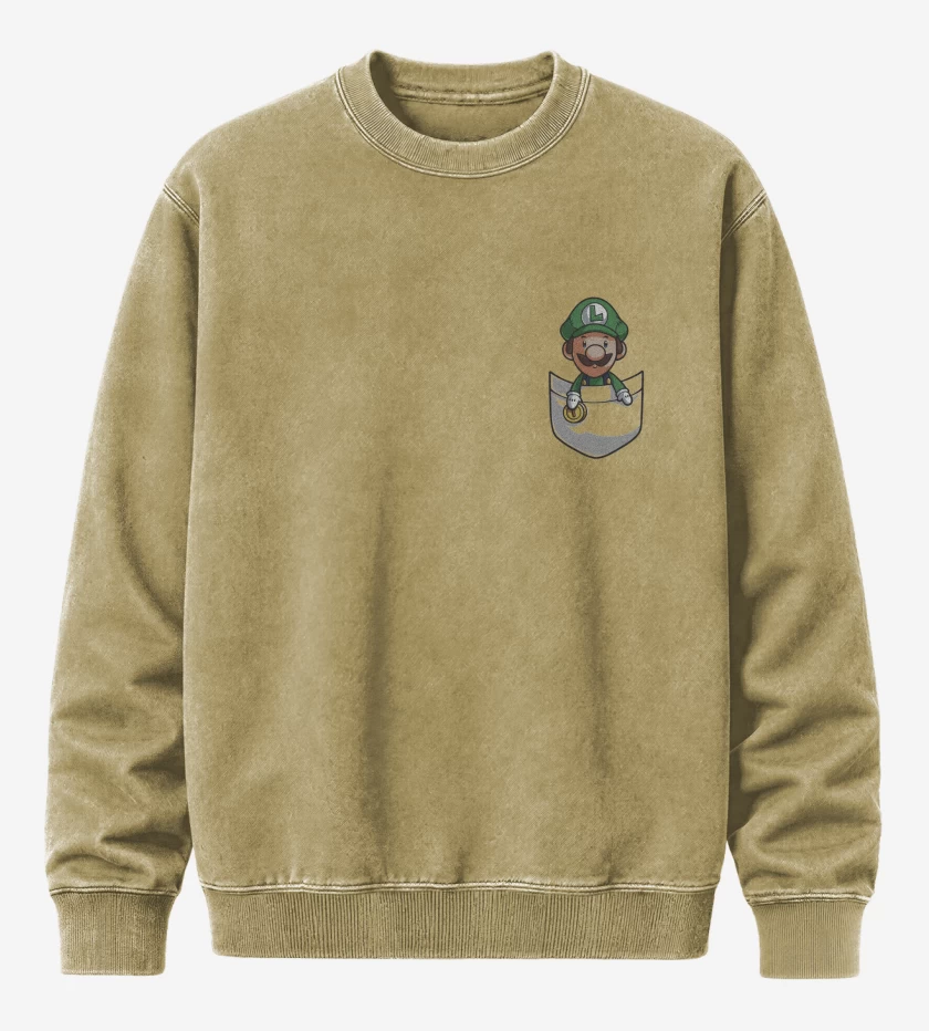 Poleron Polo Acid Wash Beige de Luigi de bolsillo