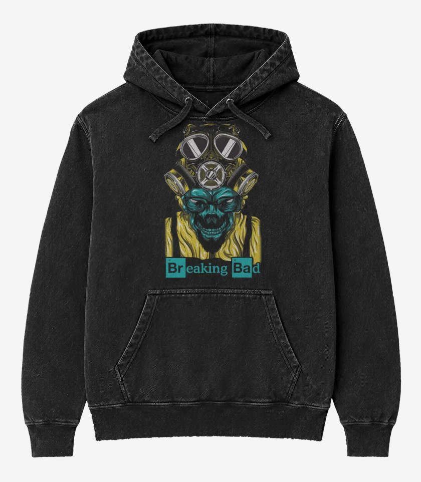 Poleron Canguro Acid Wash Negro de Breaking bad 3