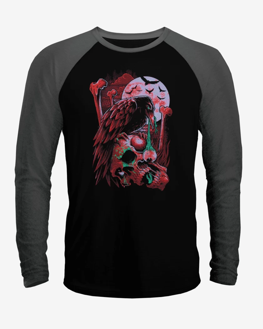 Polera Raglan Negro / Negro Heather de Cuervo 2