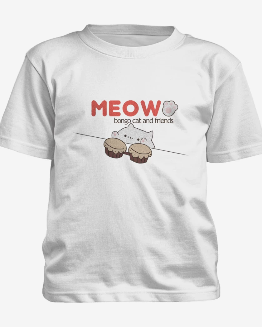 Polera de niño Blanco de Bongo cat
