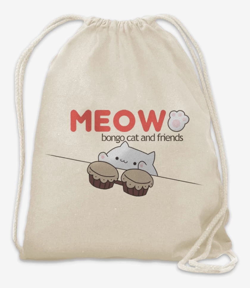 Mochila Blanco de Bongo cat