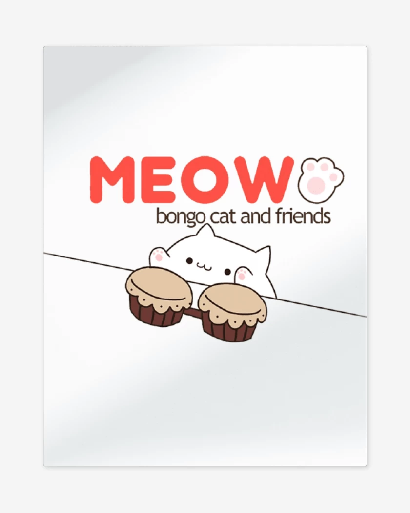 Print metalico Blanco de Bongo cat