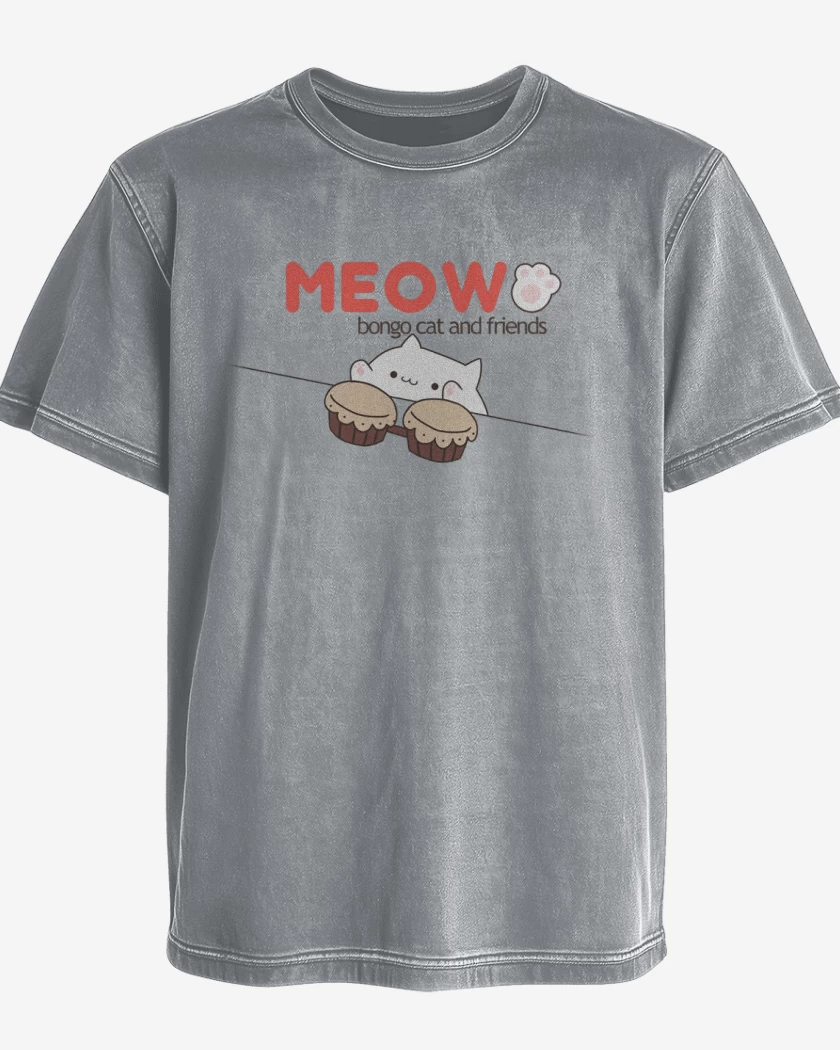 Polera desgastada Bongo cat