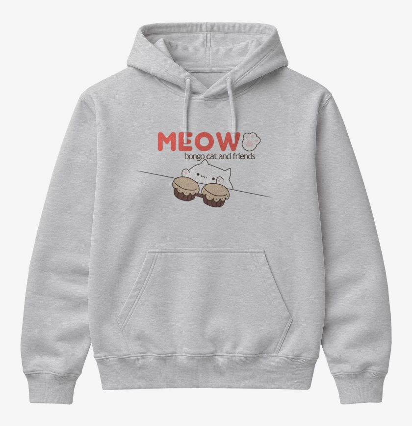 Poleron Canguro básico Bongo cat