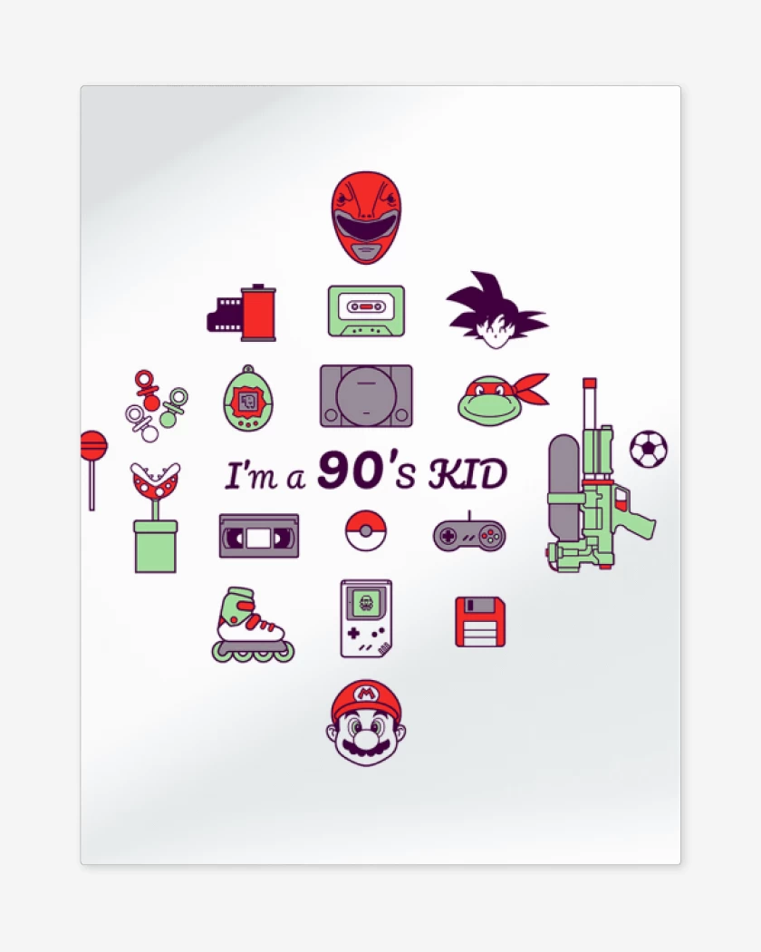 Print metalico Blanco de Love 90´s