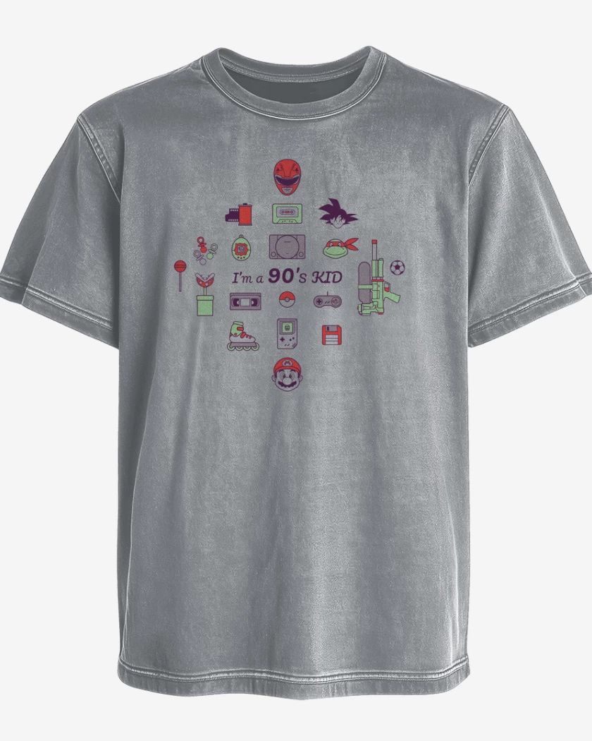Polera desgastada Gris Melange de Love 90´s