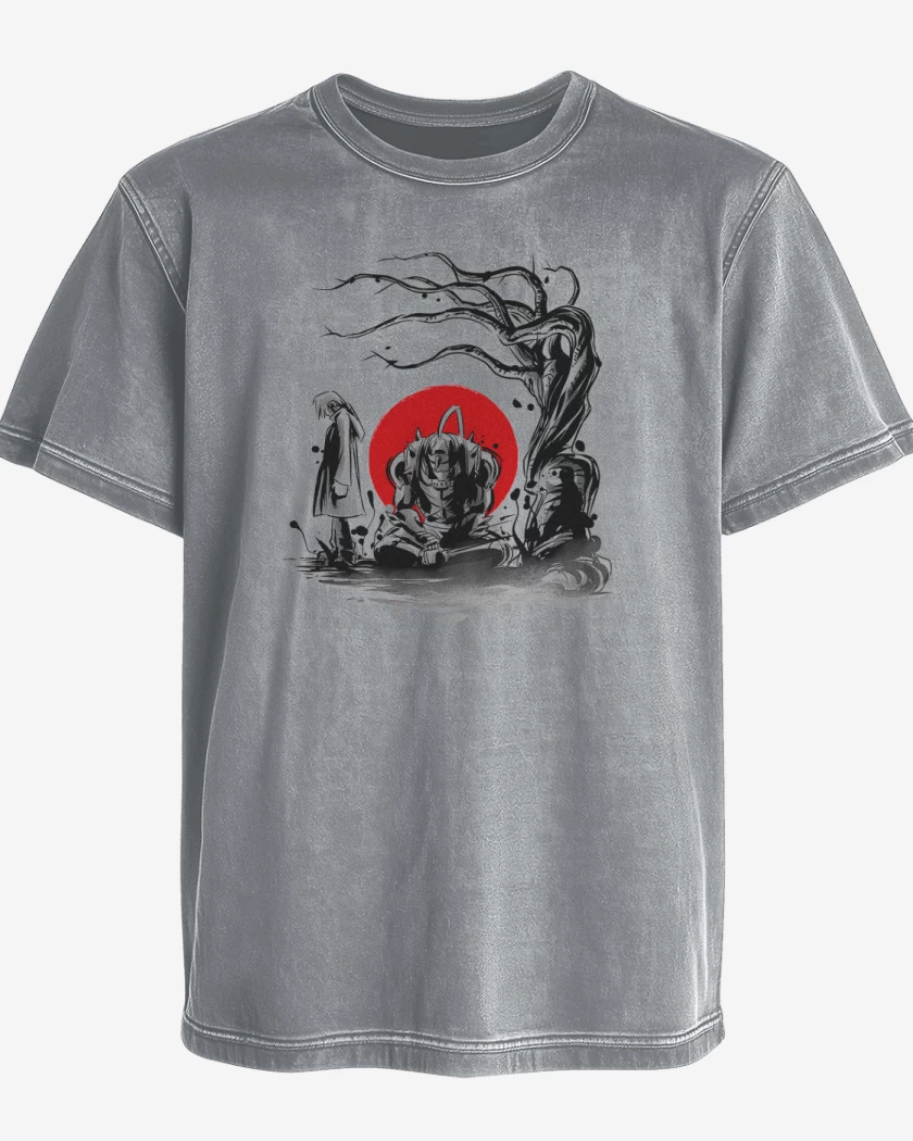 Polera desgastada Gris Melange de Full metal alchemist 2