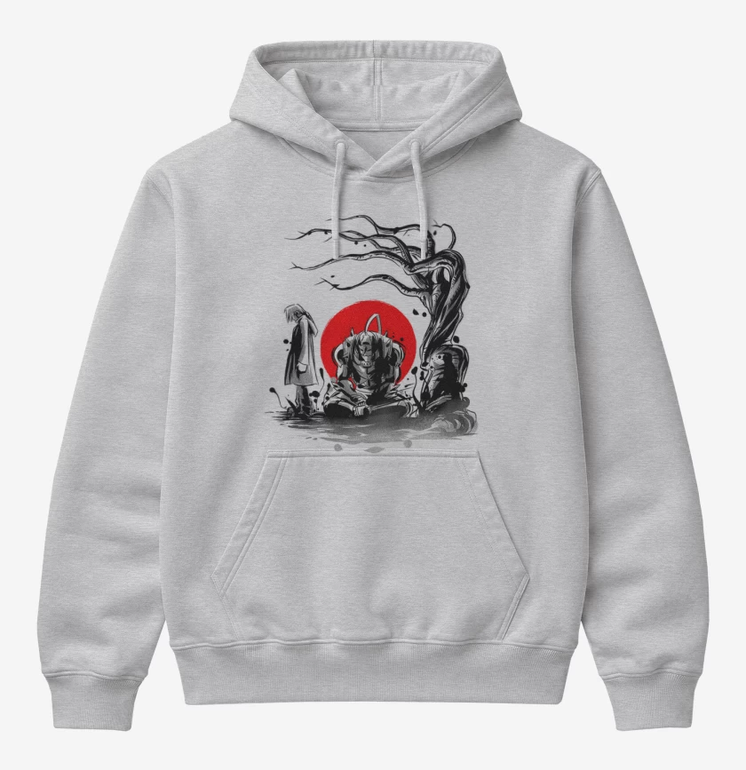Poleron Canguro básico Gris Melange de Full metal alchemist 2