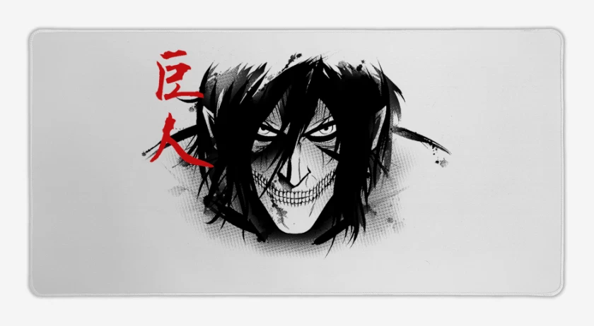 Mouse pad Gamer Blanco de Titan Eren