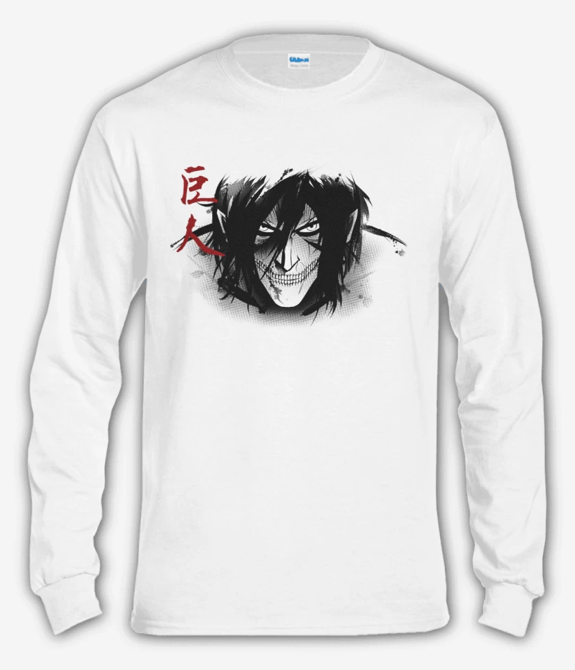 Polera manga larga Blanco de Titan Eren