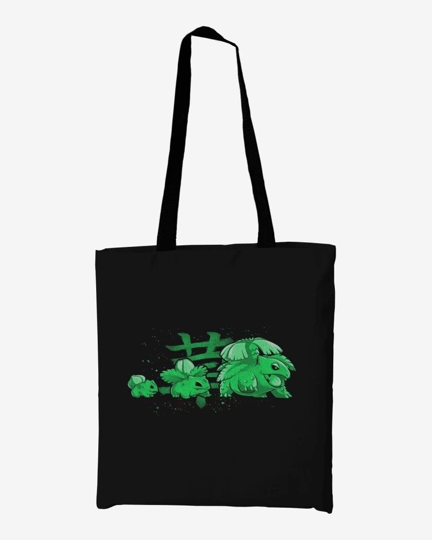 Totebag Negro de bulbasaur evolution