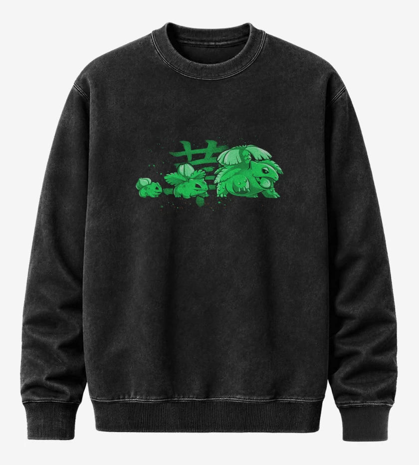 Poleron Polo Acid Wash Negro de bulbasaur evolution