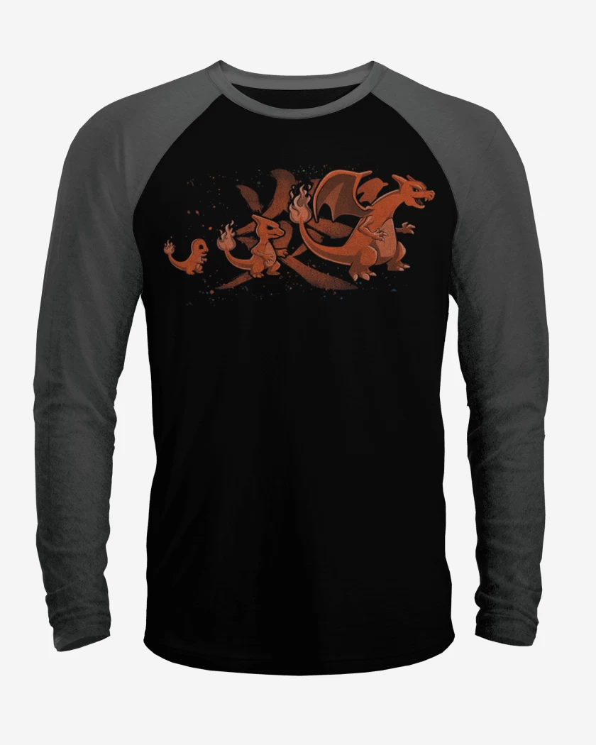 Polera Raglan Charmander evolution