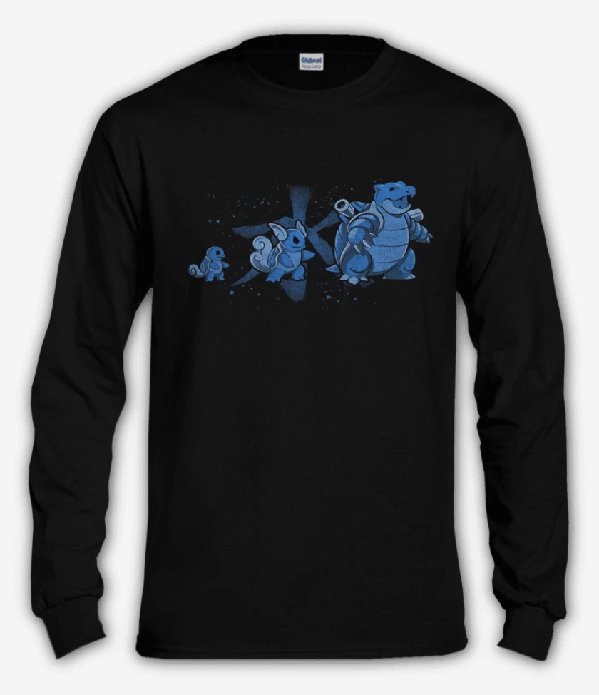 Polera manga larga Negro de squirtle evolution