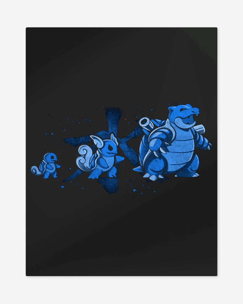 Print metalico Negro de squirtle evolution
