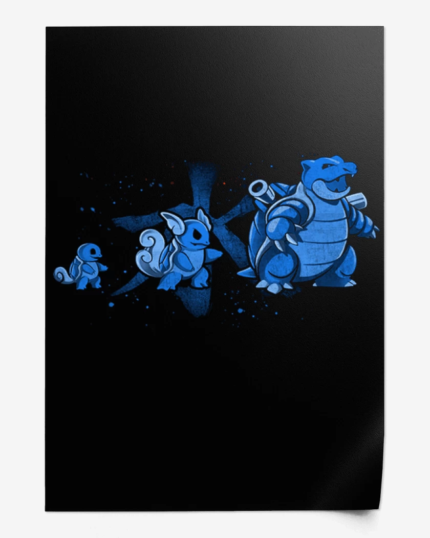 Print Negro de squirtle evolution