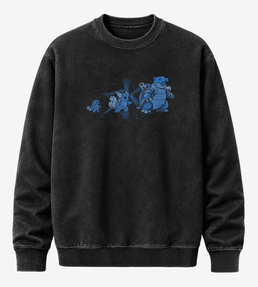 Poleron Polo Acid Wash Negro de squirtle evolution