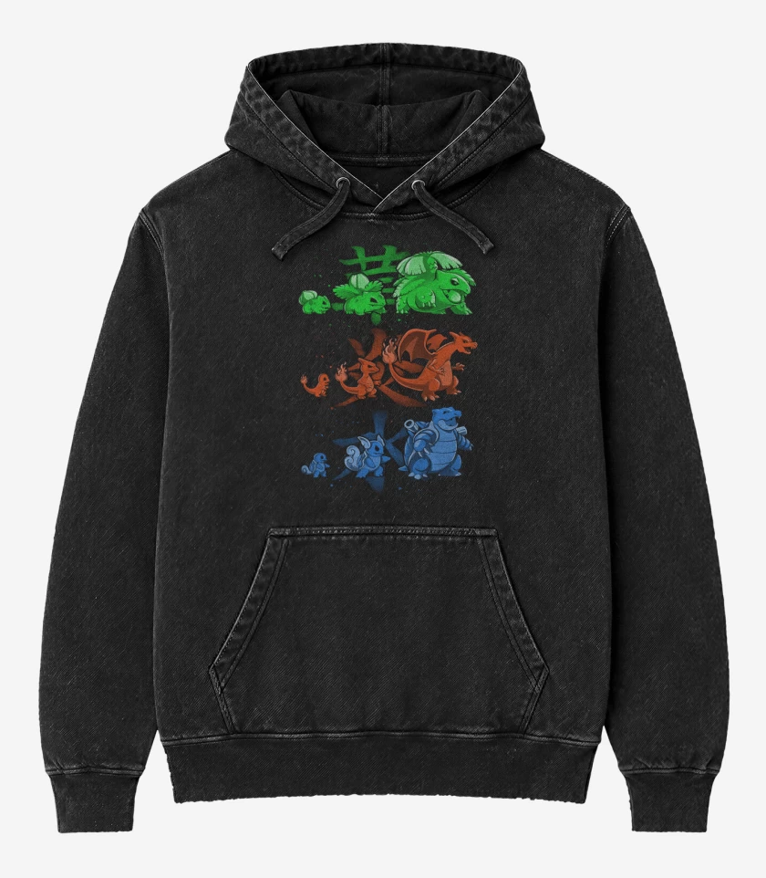 Poleron Canguro Acid Wash Negro de Starter evolution