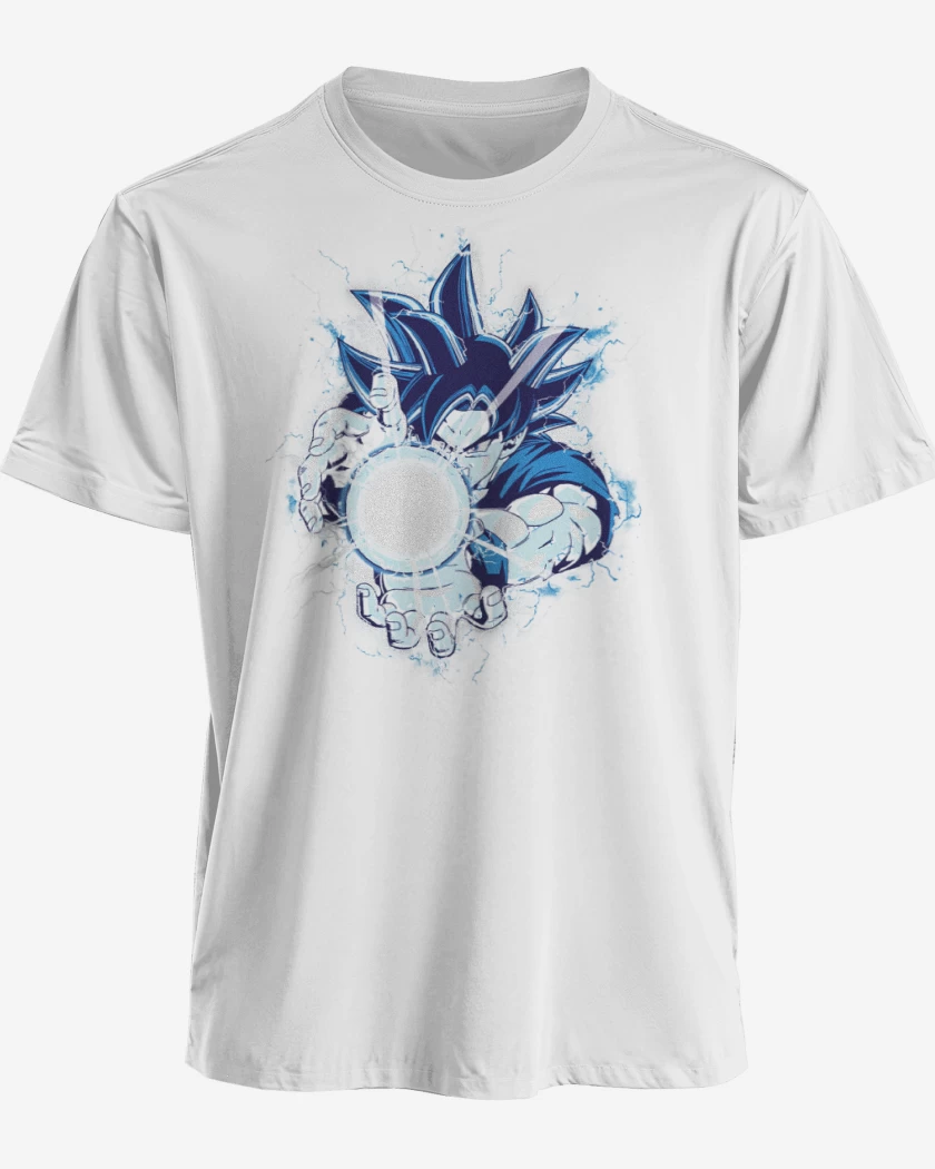 Polera premium Blanco de kame hame goku