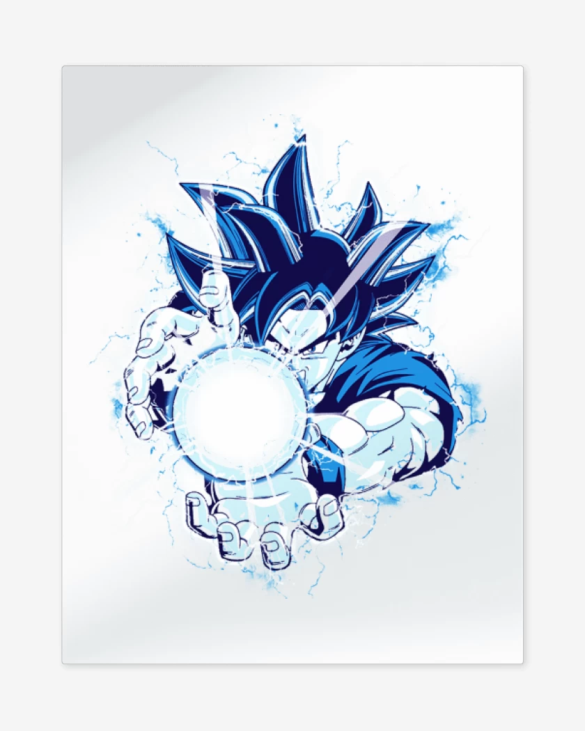 Print metalico Blanco de kame hame goku