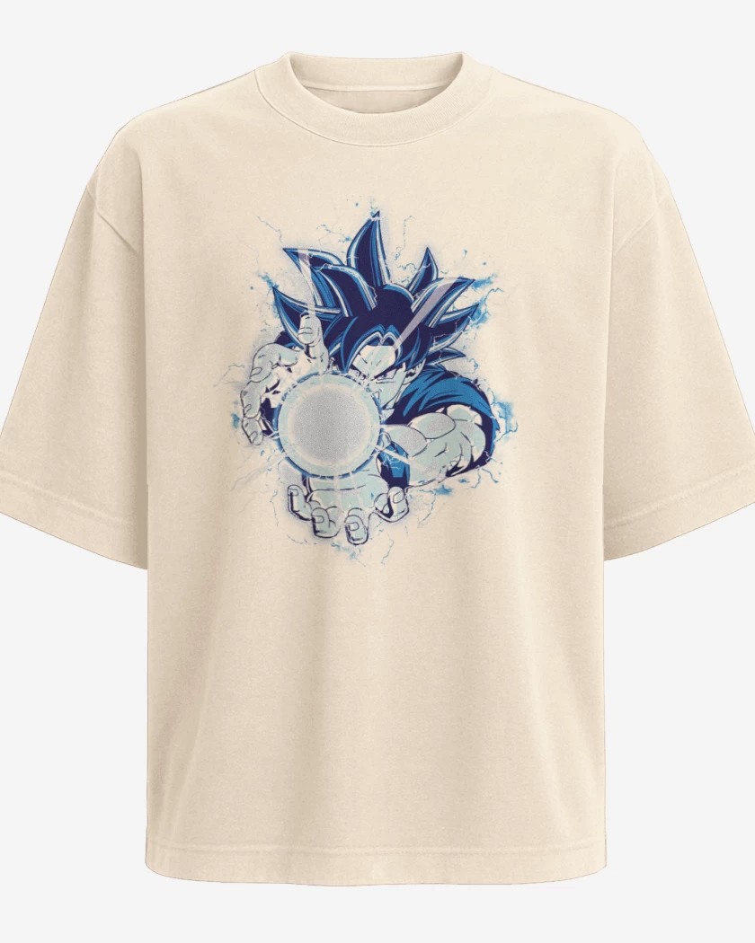 Polera Oversize Beige de kame hame goku