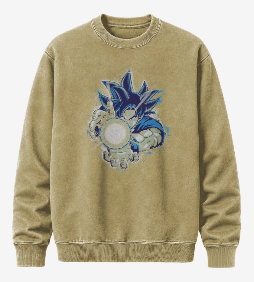 Poleron Polo Acid Wash Beige de kame hame goku