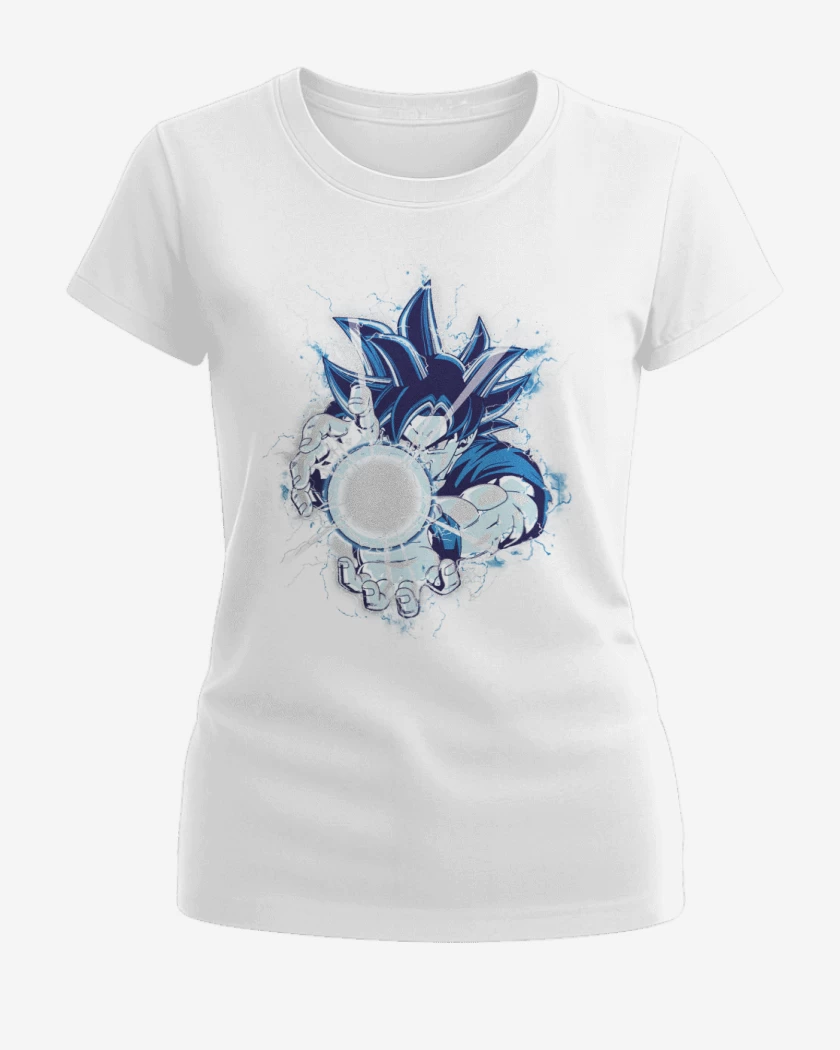 Polera de Mujer Blanco de kame hame goku