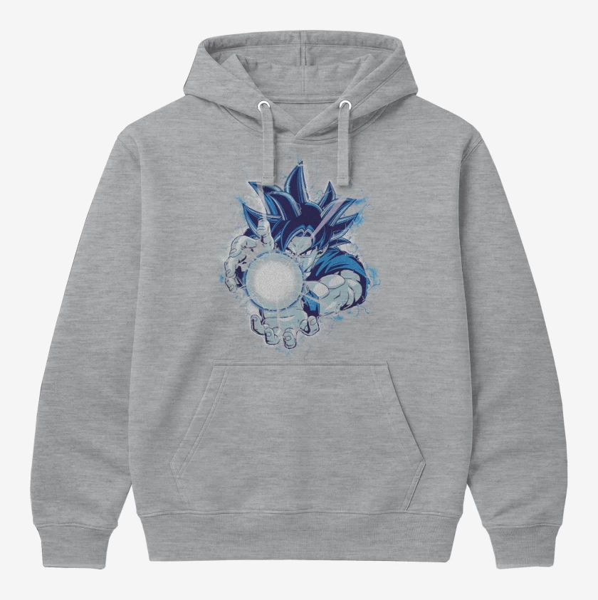 Polerón Canguro Gris Melange de kame hame goku