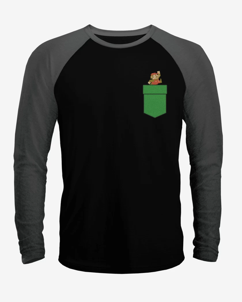Polera Raglan Super bigote de bolsillo 2