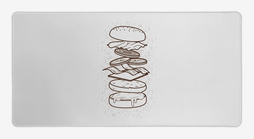 Mouse pad Gamer Blanco de burguer