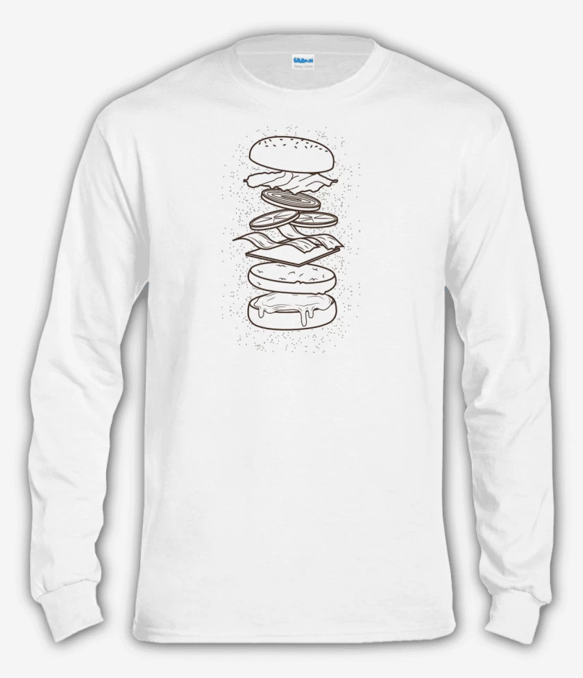 Polera manga larga Blanco de burguer