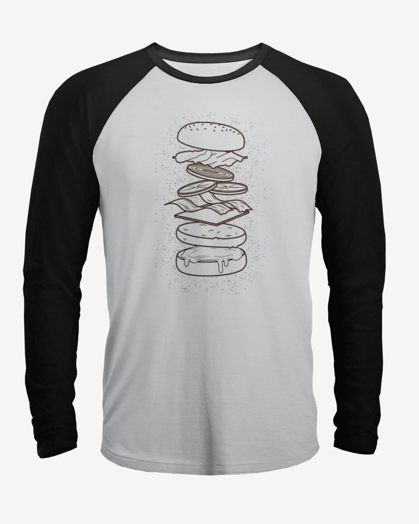 Polera Raglan Blanco / Negro de burguer