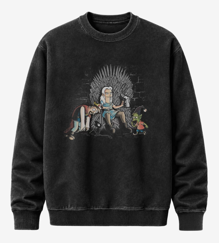 Poleron Polo Acid Wash Negro de Desencanto