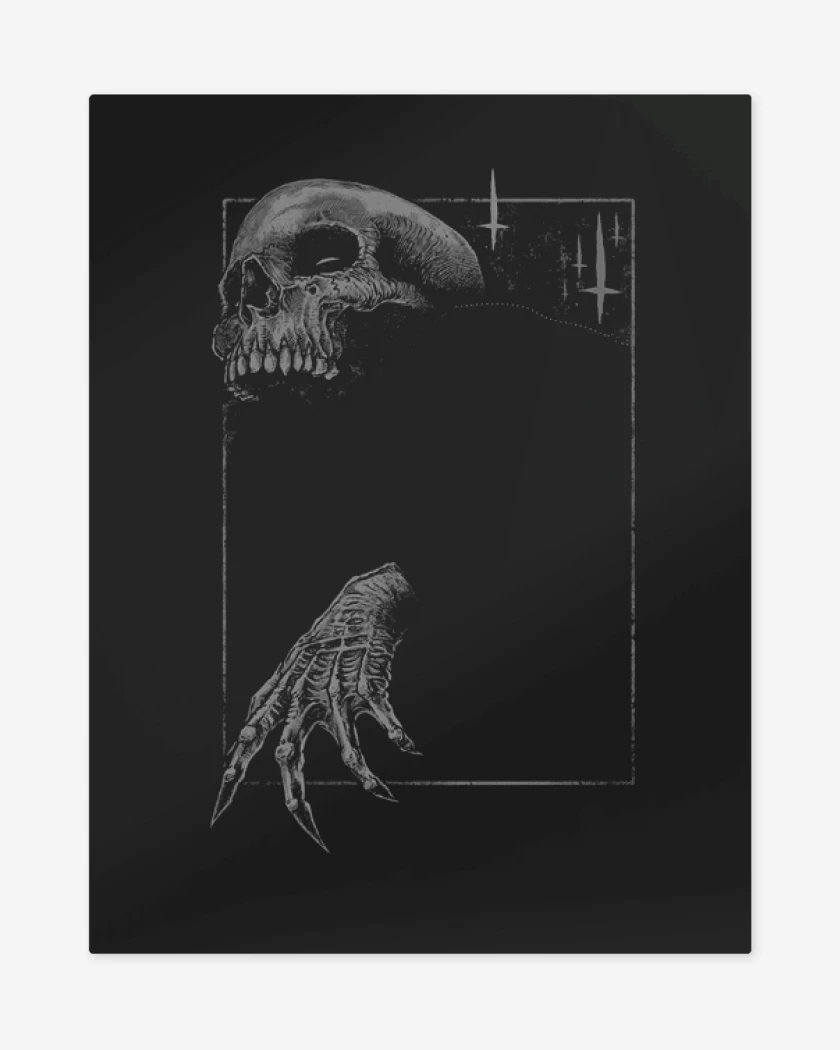 Print metalico Negro de skull death