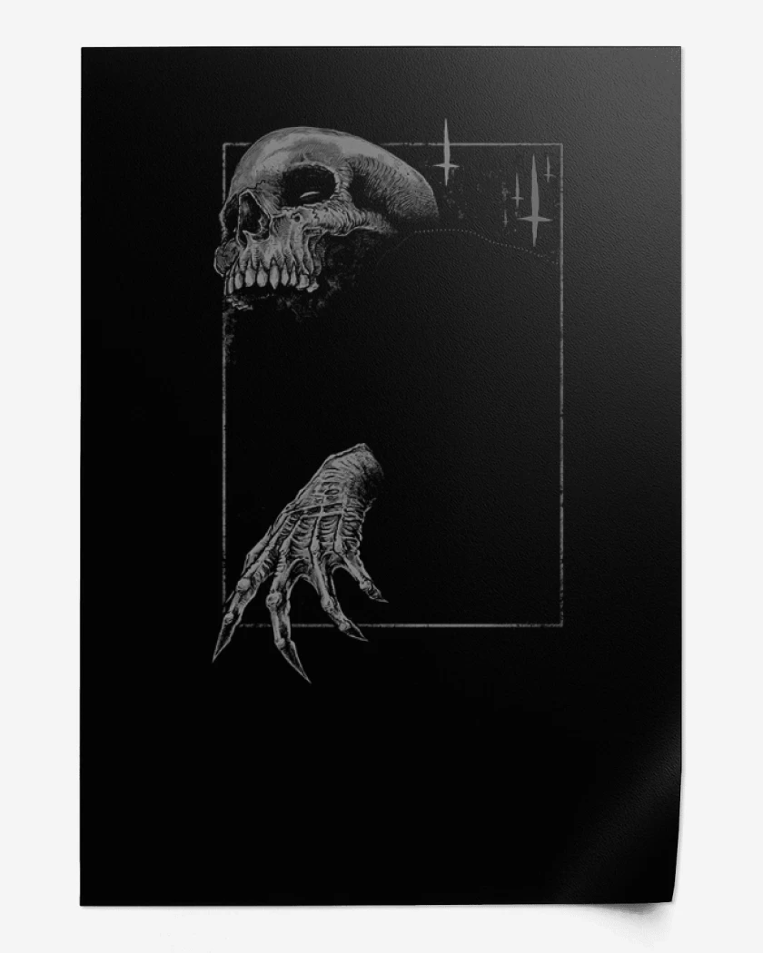 Print Negro de skull death